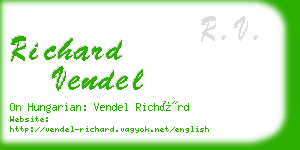 richard vendel business card